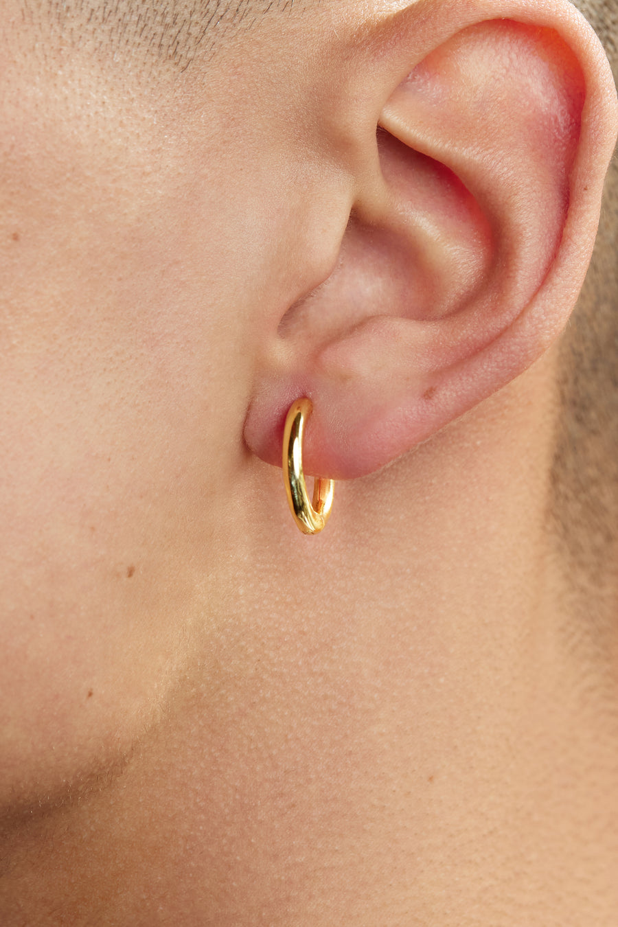12mm Stainless Steel Hoop Earrings - 14K Gold