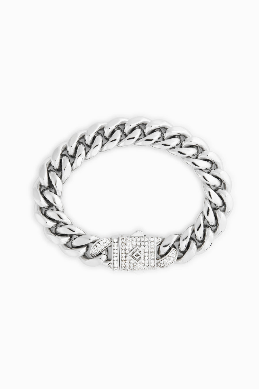 Cuban Bracelet With Iced Clasp 12mm